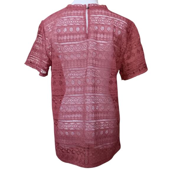 NEW LOFT Crocheted Sheer Top Blouse Shirt See Through Dainty Fairy Cottage‎ Med - Picture 3 of 12